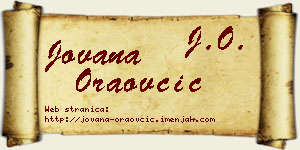 Jovana Oraovčić vizit kartica